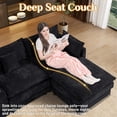 thumbnail image 5 of Wiilayok 145" U Shaped Sectional Sofa,Chenille Cloud Modular Sectional Sofa Couch Set with Double Chaise,Central Console,Cup Holder for Living Room,Dark Black, 5 of 10
