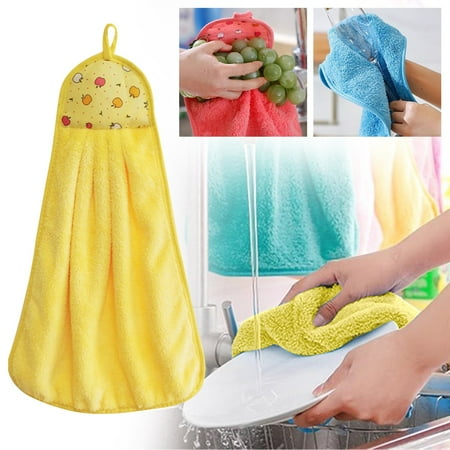 

Meiiso New Product Promotion! Coral Fluff Hand Towel Soft Absorbent Cloth Dishcloths Hanging Cloth Yellow Hand Towel 1.95Inches Walmart New Products Affordable 1*Cleaning Towel