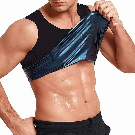 Men's Sweat Shapewear Premium Slimming Workout Vest Trainer Heat Trapping Tank Top Compression Shirt