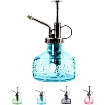 QIANJI Glass Plant Mister Spray Bottle for Indoor Plant Spritzer Succulent Watering Bottle Tall Vintage Style with Bronze Plastic Top Pump