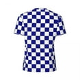 thumbnail image 6 of T Shirt For Men Blue And White Checkerboard Sports T-Shirt Racing Flag Checkered Popular T-Shirts Me, 6 of 7