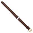 thumbnail image 2 of DeBeer 12mm Dark Brown Leather with Gold-tone Buckle 6.75 inch Watch Band, 2 of 6