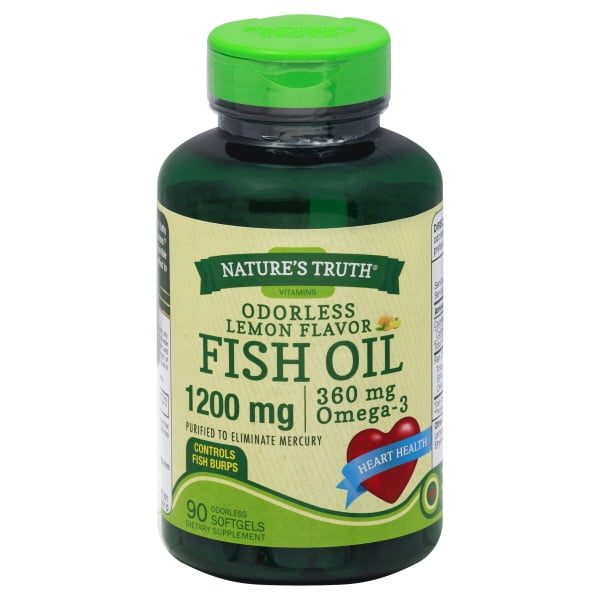 Nature's Truth Odor Less Lemon Fish Oil Capsules, 1200 mg
