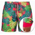thumbnail image 2 of Men's Swimm Trunks Summer Beach Shorts, Casual Classic Quick Dry Drawstring Workout Shorts with Compression Liner, 2 of 4