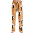 thumbnail image 2 of Womens Halloween Pajamas Cute Pumpkin Ghost Print Elastic Waist Pj Pants Cozy Lightweight Sleepwear For Halloween, 2 of 9