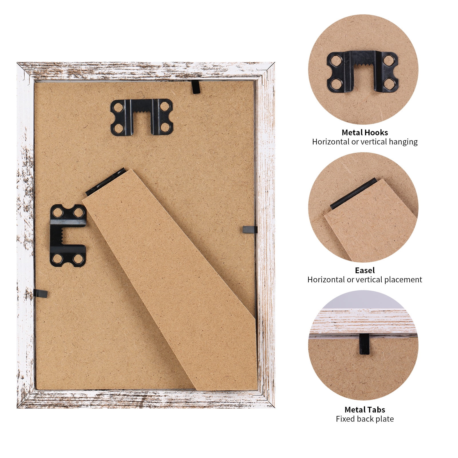Calenzana 5 in x 7 in White Distressed Picture Frame 18 Pack