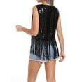 thumbnail image 2 of Women Sequin Tassel Jacket Sleeveless Glitter Sparkly Shiny Tops Cowgirl Disco Western Open Front Vest Hippie Rivet Cardigan Waistcoat for Party Country Concert, 2 of 6