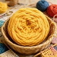 thumbnail image 5 of Horplkj Chunky Yarn, Bulky Yarn Super Soft Acrylic 7-8mm for Hand Knitting, Washable Pill-Resistant Diy Blanket Scarf Sweater Craft (Golden Yellow), 5 of 5