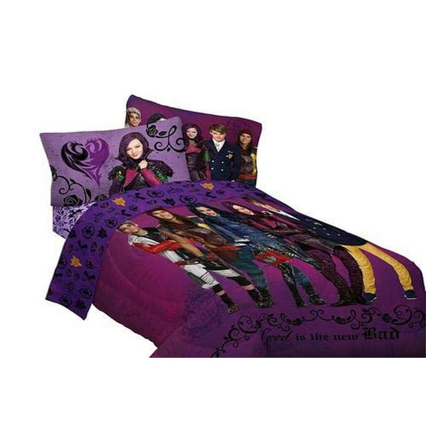 Disney Descendants Reversible Kids Full Comforter Sheet Set Bonus Sham 6 Piece Bed In A Bag Walmart Com Walmart Com