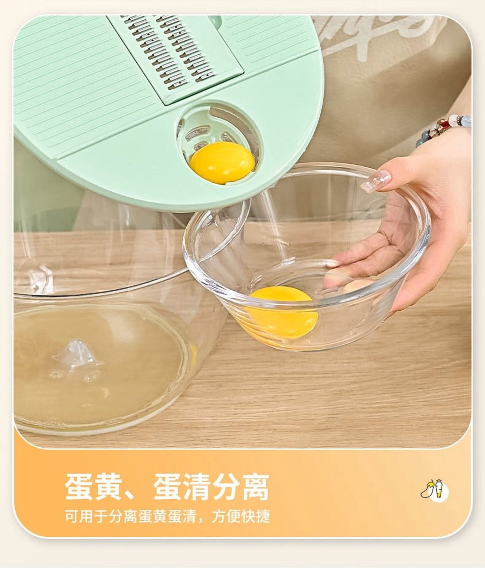 MMJ Kitchen Appliances Salad Spinner 6 in 1 Manual Vegetable Chopper and Juicer with Interchangeable Blades for Food Prep