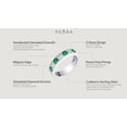 thumbnail image 4 of PEORA Simulated Emerald 4mm Milgrain Half-Eternity Anniversary Wedding Ring Band for Women 925 Sterling Silver, 0.50 Carat total Round Shape, Size 6, 4 of 5