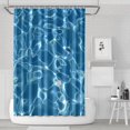 thumbnail image 1 of Ensemble de Rideau de Douche avec Doublure à Boutons-Pression, Tissage Bleu Minimaliste Moderne (5) Rideaux de Douche Doublure de Douche Imperméable, Rideau de Salle de Bain Minimaliste en Polyester, 72x72 Pouces, 1 of 4