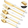 thumbnail image 5 of ABPETE 20-Piece Matte Gold Flatware Set,Hexagon Handle Steel Cutlery,Dishwasher Safe & Wedding-Ready (Matt gold), 5 of 8
