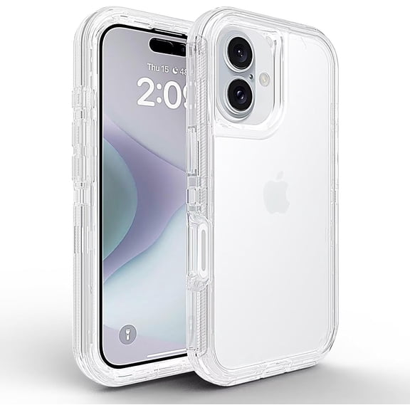 Case for iPhone 11,Clear Military Grade 3 in 1 Hybrid Heavy Duty Non-Slip Dropproof Shockproof Full Body Rugged Protective Clear Phone Case for iPhone 11,6.1" 2019 (Clear)
