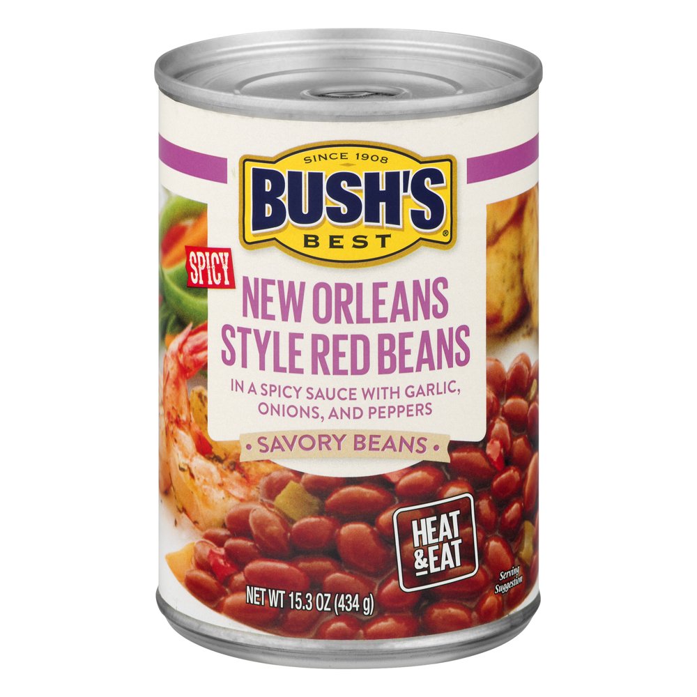 BUSH'S Savory Beans, New Orleans Style Red Beans in Spicy Sauce, Canned