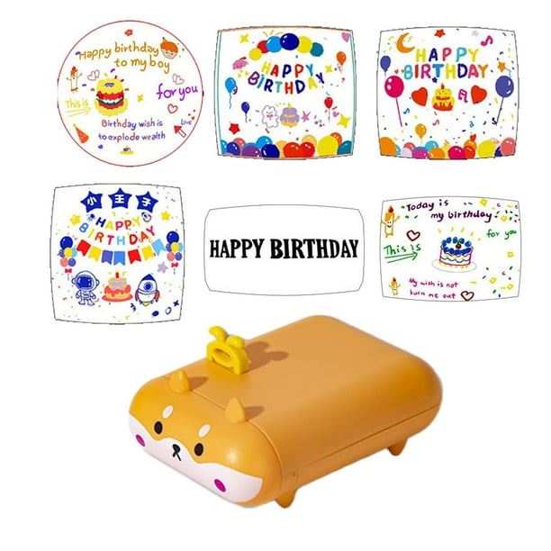 Proyector de animales de dibujos animados, juguete iluminador para niños, juguete brillante con 6 diapositivas de proyección. Cumpleaños del perro amarillo