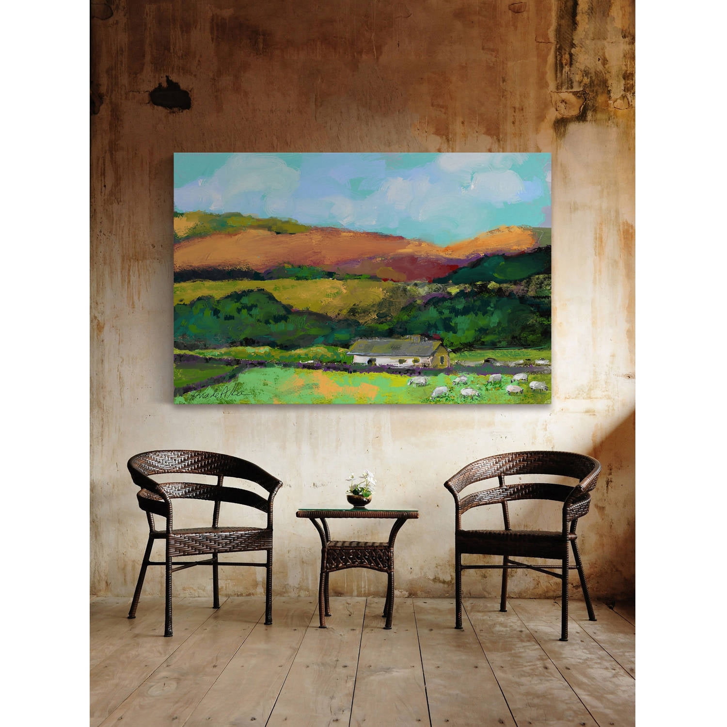 Marmont Hill "Cotswold Countryside" by Arthur Pina Painting Print on Wrapped Canvas