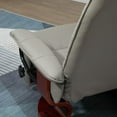 thumbnail image 6 of Gray PU Leather Manual Recliner Chair with Swivel Base and Extendable Footrest, 6 of 7