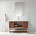 thumbnail image 5 of Mahon 48G" Bath Vanity in N. American Deep Walnut with White Grain Stone &Mirror, 5 of 16