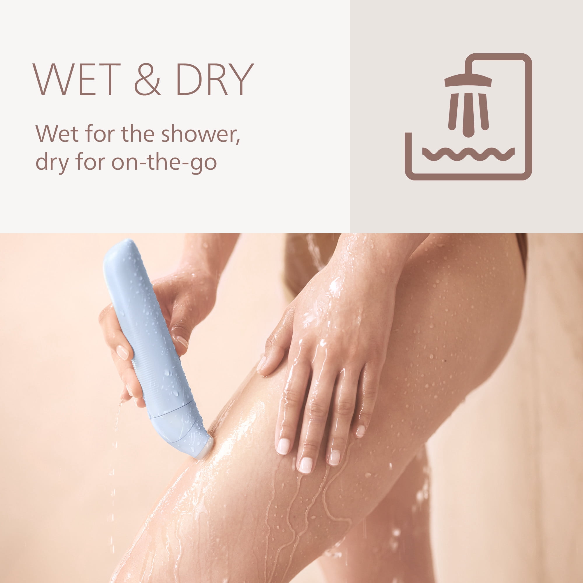 Philips Lady Shaver Series 6000 - Cordless, Wet & Dry Electric Shaver, 3-Blade Shaving System, For Legs & Body, 80 Mins. Runtime, Model BRL127/00
