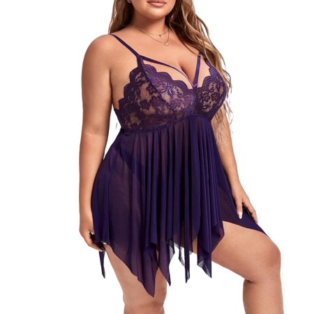

Babydolls Purple Plus Size Sexy Lingerie (Women s)