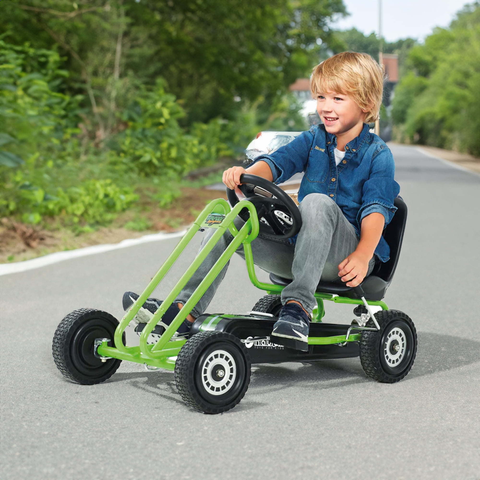 Hauck Lightning Ride-On Pedal Go-Kart Activity Green or Pink