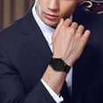 thumbnail image 5 of WEIXF Leather Watch Men's Business Fashion Watch With Calendar Display Day Quartz Watch Thin for Men Watch for Watch for Man Woman's Smart Watch for Android Watch for Men for Couples Set Mens, 5 of 8