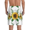 thumbnail image 4 of Lsque Sunflowers (2) Mens Sleep Pajama Shorts,Short Pajama Pants, Cotton Ultra-Soft Knit-4X-Large, 4 of 9