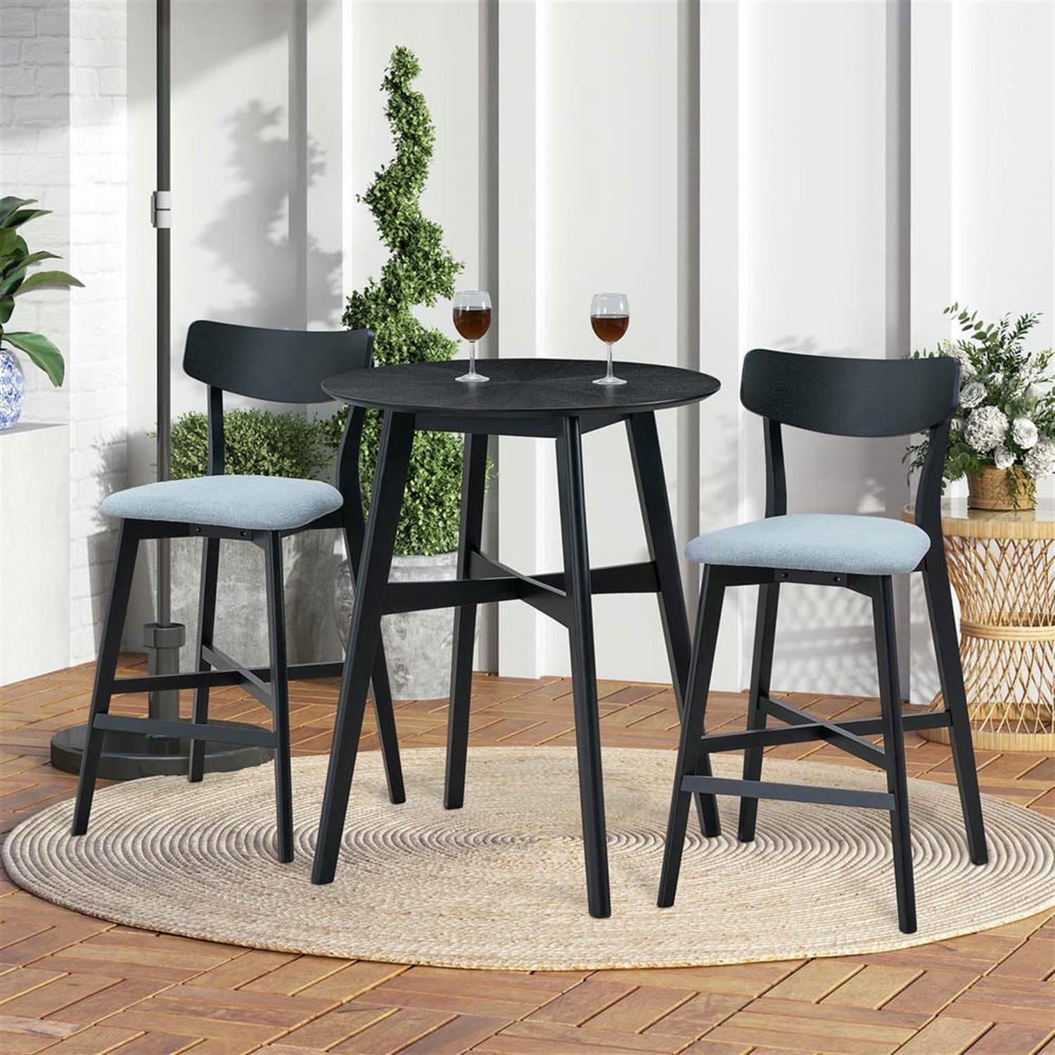 Demi Bonn 41" Counter Height Bar Stools Set of 2, Soft Upholstered Barstools with Back, Kitchen Island Countertop Chairs for Dining Room, Black