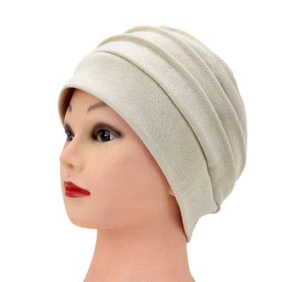- Slouchy Turban Chemo Cap for Cancer Patients Comfort Luxury Design Ultra Durable Soft Blend Material-Beige