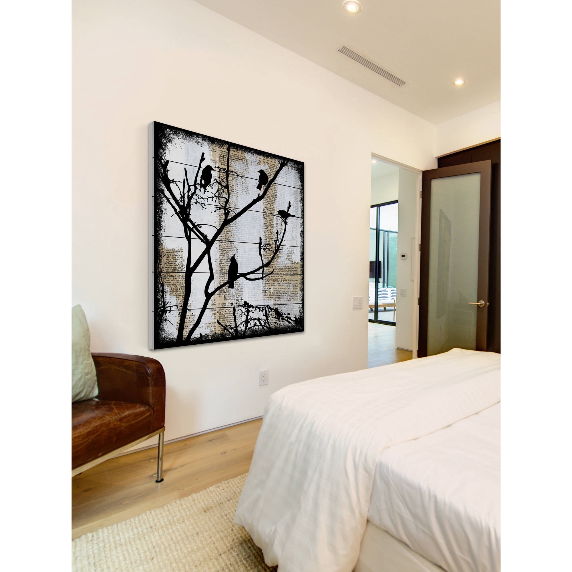 Marmont Hill "Bird Committee" by Vicki Butler Painting Print on White Wood
