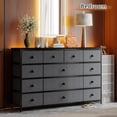 thumbnail image 2 of Dresser TV Stand for 55" TV with 13 Drawers, Wide Dresser for Bedroom, Large Dressers & Chest of Drawers for Bedroom Living Room Entryway, Sturdy Metal Frame, 39.4"Wx 31.5"H x 11.8"D,Dark Gray, 2 of 13