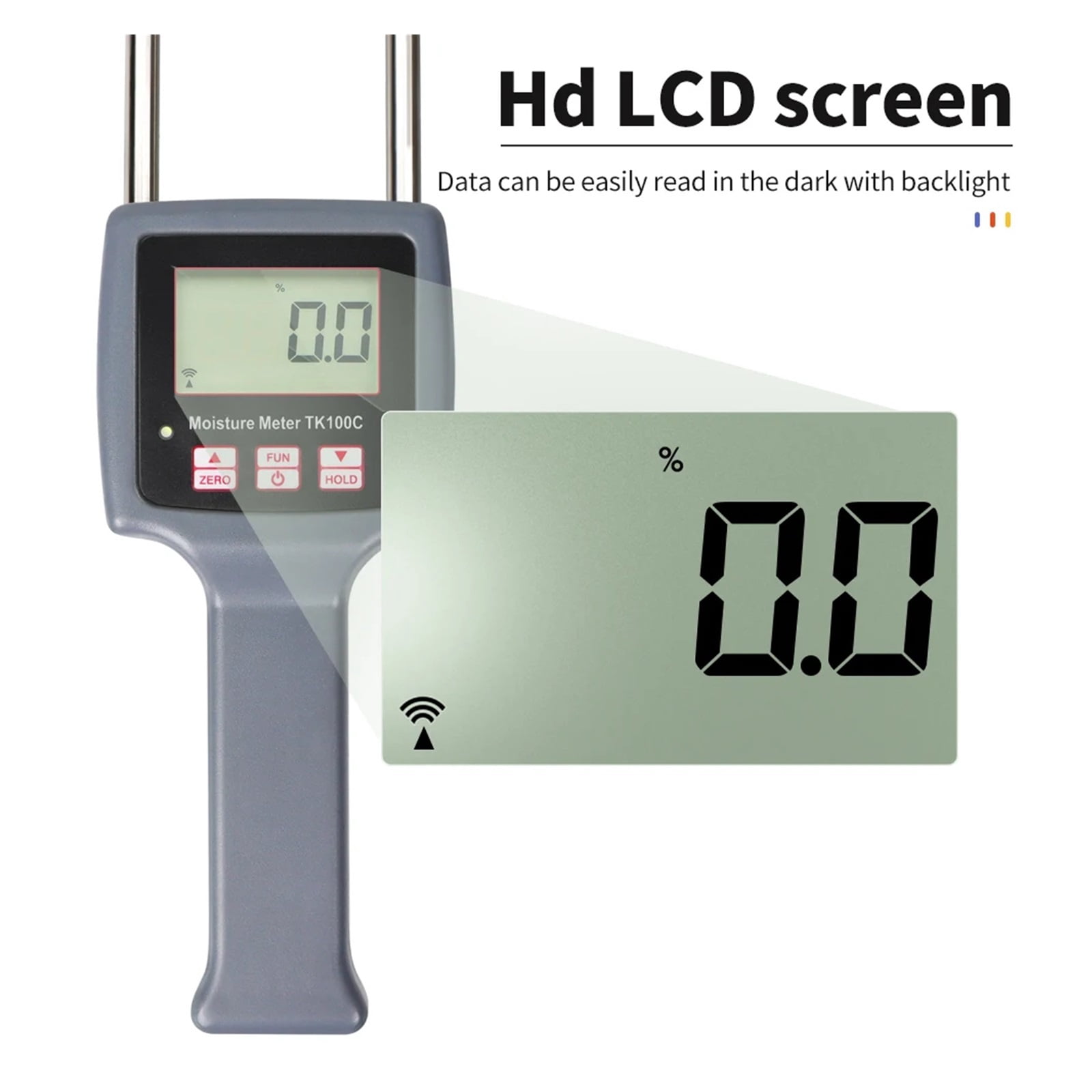 Professional Grain Moisture Meter Hygrometers with LCD Display Corn Wheat Rice Bean Paper Bundle Cotton Tobacco Humidity Meter