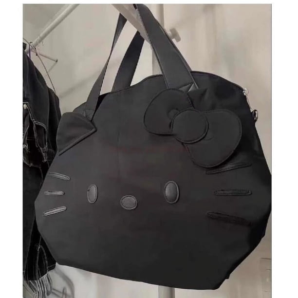 Black Hello Kitty One Shoulder Crossbody Bag Large Capacity Tote
