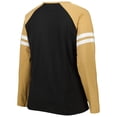 thumbnail image 3 of Women's Fanatics Black/Vegas Gold New Orleans Saints Plus Size True to Form Lace-Up V-Neck Raglan Long Sleeve T-Shirt, 3 of 3