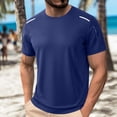 thumbnail image 2 of NOEGOEU Men's Workout Shirts Dry Fit Breathable Shirts Cooling Moisture Wicking Athletic Gym Tops (Navy,XL), 2 of 5