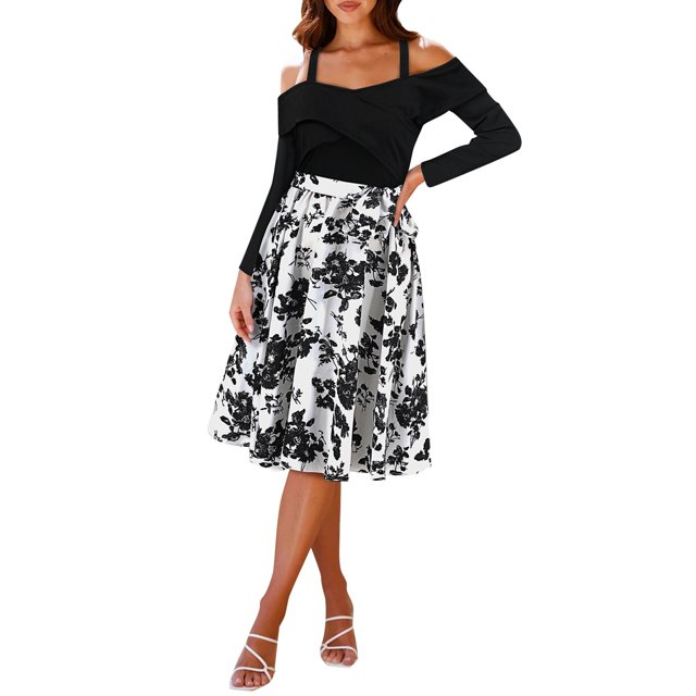asddcavvf Robes pour Femmes Mode Décontractée Printemps Été Ajustée Tempérament Manches Longues
