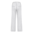 thumbnail image 3 of Mens Casual Cotton Linen Pants with Elastic Waist Drawstring Straight-Legs Pants with Pockets Cotton Linen Long Pants Loose Fit Summer Yoga Beach Lightweight Linen Dress Trousers,White 5XL, 3 of 4