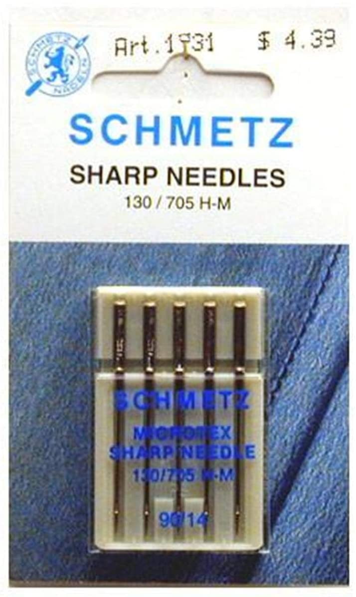 25 Schmetz Microtex Sharp Sewing Machine Needles 130/705 HM Size 90/14