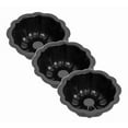 thumbnail image 2 of Mini Budtcake Pan, 4 Inch Black Nonstick Fluted Lava Cake Pans Mini Chocoflan Mold Small Flan Mold Individual Baking Cups Thanksgiving Pumpkin Muffin Pans 3PC, 2 of 5