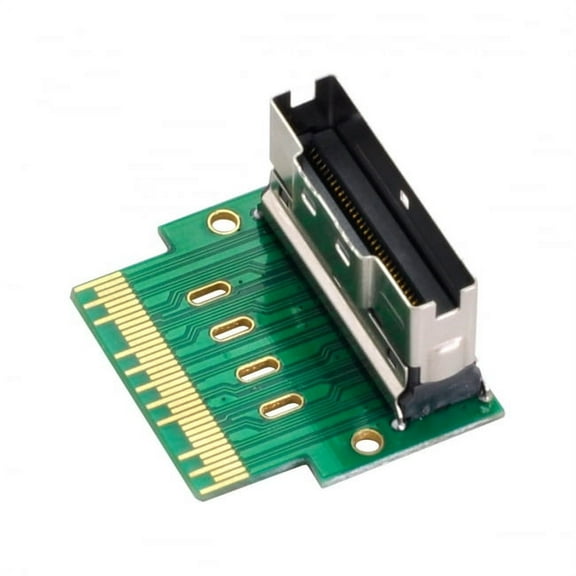 Chenyang CY PCI-E Slimline SAS 4.0 SFF-8654 8i 74pin to SFF-8654 74pin Male to Female Extender Adapter Angled Test Tools Adapter