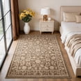 thumbnail image 4 of Toyoso 3'x5' Mocha Traditional Floral Carpet, Coffee Brown and Cream Silicone Area Rug, 0.25" Slim Machine Washable Low-Pile Floor Mat, Non-Skid Stain Resistant Rug for Kitchen and Home Office Desk, 4 of 9