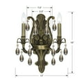 thumbnail image 4 of 5563-PW-CL-MWP-Crystorama Lighting-Dawson - Two Light Wall Sconce in Classic Style - 12.5 Inches Wide by 16 Inches High-Pewter Finish-Hand Cut Crystal, 4 of 4