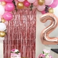 thumbnail image 5 of Cre-Heaven 3Pcs Metallic Tinsel Foil Fringe Curtains Rose Gold Backdrop Curtains 3.2*8.2FT Shimmer Wall Backdrop Ideal Bachelorette Party Supplies,Birthday,Christmas,New Year Decor, 5 of 8