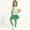 Green, variant on Girls 4 Piece Cheerleader Outfit 3-13 Years, Dopamine Color Short Sleeve Top Tutu Skirt Shawl & Socks Set, Back to School Performance Photoshoot Costume Blue