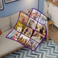 thumbnail image 4 of Custom Photo Collage Blanket for Family, Customized Bed Blanket with 10 Pictures & Text for Best Friends Kids Personalized Your Own Photos on Throw Blanket for Birthday Memorial Gifts A Blankets, 4 of 5