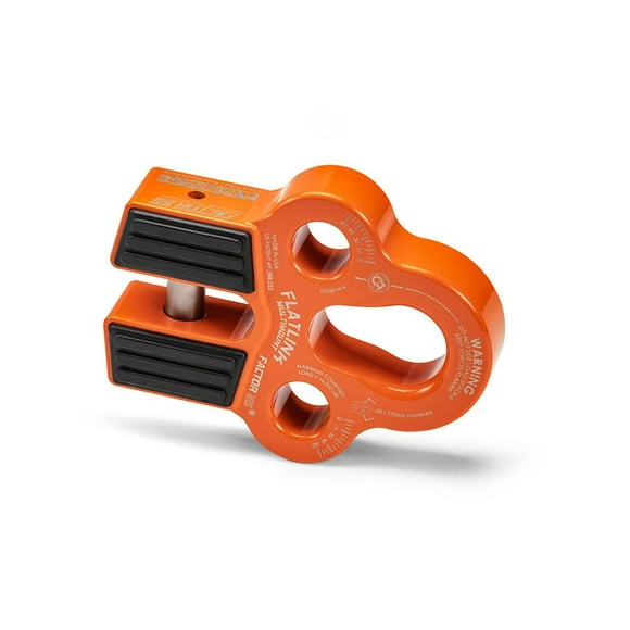 Factor 55 Winch Cable Shackle Mount 00225-07 FlatLink; Fits 3/4 Inch Screw Pin Hook; Fits 3/8 Inch Diameter Steel Cables/Synthetic Winch Ropes; 16000 Pound Load Capacity; Foldable; Orange