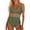 Green, variant on Women's One Piece Swimsuit Bathing Suit V Neck Adjustable Straps Ruched Mesh