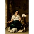 thumbnail image 3 of Luis Cadena 14x18 Black Modern Framed Museum Art Print Titled - Woman Spinning (Hilandera) (1859), 3 of 5