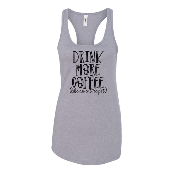 Women's Drink More Coffee Racerback Tank Top-Heather Grey-small